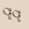 Silver CZ Bezel Waterproof Drop Huggie Earrings