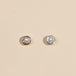 Silver Mini Pearl Bezel Stud Earrings
