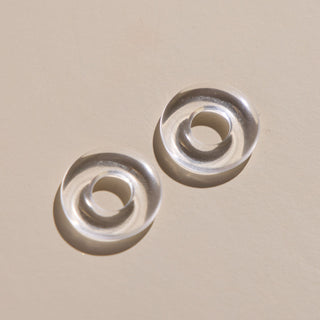 Clear Acrylic Donut Beads - Nickel & Suede