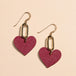 Cranberry Remi Heart Earrings
