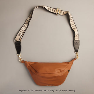 Cream N&S Adjustable Handbag Strap - Nickel & Suede