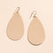 Driftwood Oat Teardrop Leather Earrings
