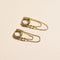 Gold CZ Bezel Chain Waterproof Huggie Earrings