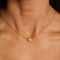 Gold CZ Bezel Waterproof Pendant Necklace