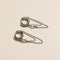 Silver CZ Bezel Chain Waterproof Huggie Earrings