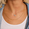 Silver CZ Bezel Waterproof Pendant Necklace