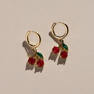 Cherry earrings - Nickel & Suede