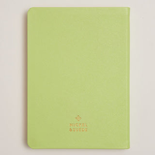 Citrus Lime Leather Journal - Nickel & Suede