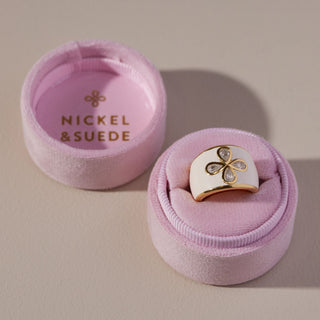 Cream Nickelmark Cigar Ring - Nickel & Suede