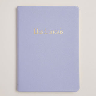 French Lilac Leather Journal - Nickel & Suede