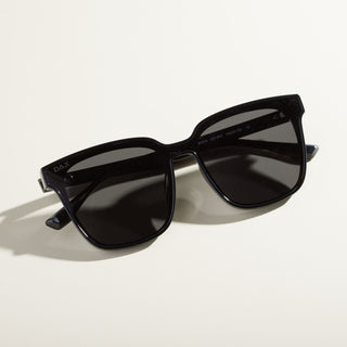 NYX Black Sunglasses - Nickel & Suede