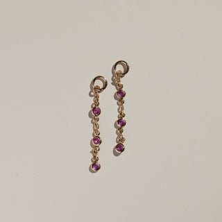 Pink Crystal Chain Charms - Nickel & Suede