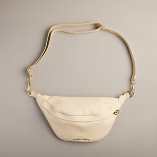 Verona Belt Bag in Cream - Nickel & Suede