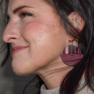 Leather Earrings - Nickel & Suede