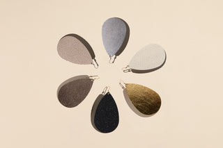 Teardrop Earrings - Nickel & Suede