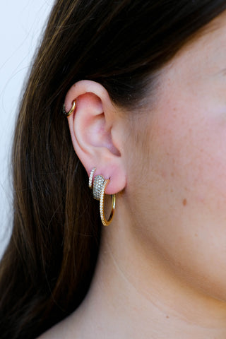 Gold Pavé Hoops