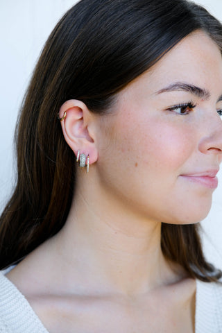 Gold Pavé Hoops