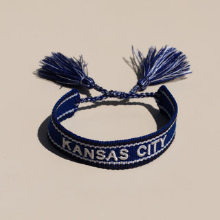 Blue KC Woven Canvas Bracelet
