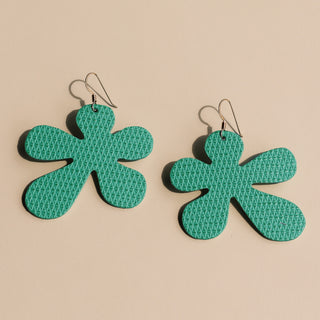 Cool Jade Basic Poppy Flower Statement Earrings