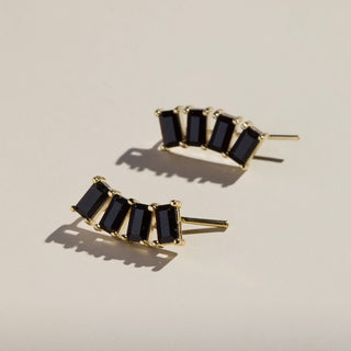 Black Crystal Baguette Ear Climber