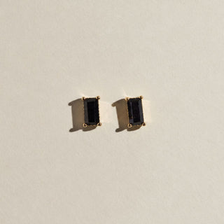 Black Crystal Baguette Stud Earrings
