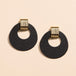 Pebbled Black Evan Doorknocker Earrings