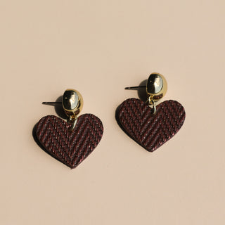 Mulberry Blaire Heart Drop Leather Earrings