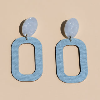 Cloud Bloch Leather and Resin Drop Earrings