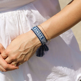 Blue KC Woven Canvas Bracelet
