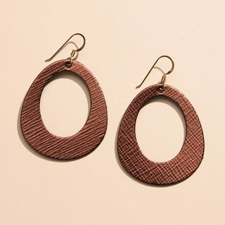 Cocoa Willow Leather Hoop Earrings