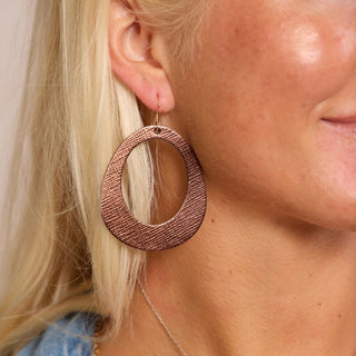 Cocoa Willow Leather Hoop Earrings