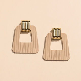 Driftwood Oat Avery Doorknocker Earrings