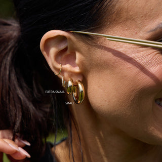 Gold Hollow Statement Hoops