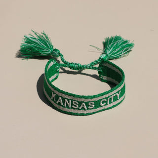 Green KC Woven Canvas Bracelet