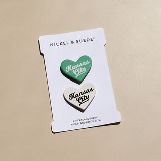 Green & White KC Lover Magnet Set