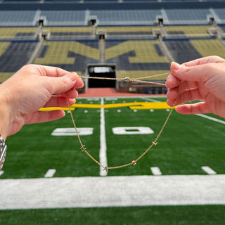 University of Michigan "HAIL" Initial Necklace