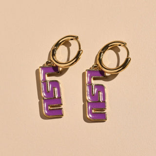 LSU Logo Huggie Earrings