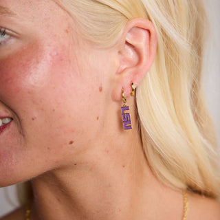 LSU Logo Huggie Earrings
