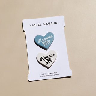Light Blue & White KC Lover Magnet Set
