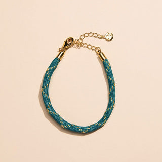 Metallic Teal Minimalist Cord Bracelet