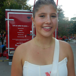 "Go Big Red" Initial Necklace - University of Nebraska