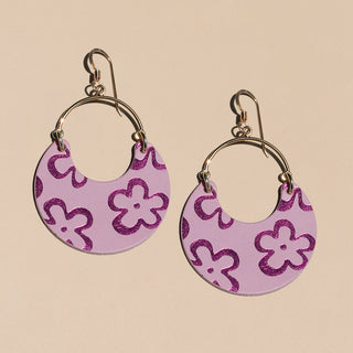 Soft Rose Bloomscape Nina Leather Hoop Earrings