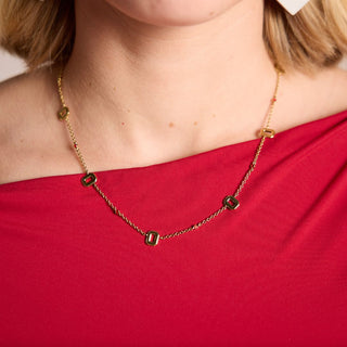 Ohio State University Gem Delicate Saturn Chain Necklace