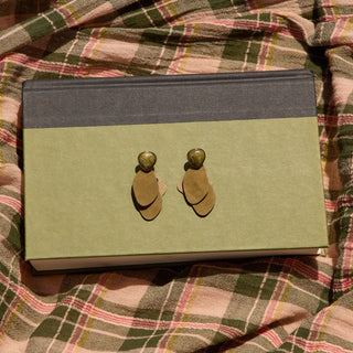 Olive Green Suede Dixie Leather Drop Earrings