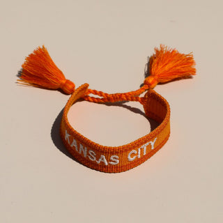 Orange KC Woven Canvas Bracelet