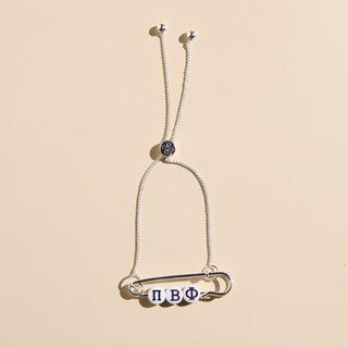 Sorority Safety Pin Bracelets - Nickel & Suede