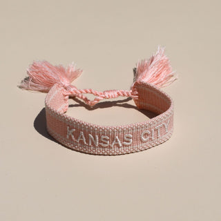 Pink KC Woven Canvas Bracelet