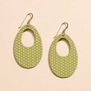 Pistachio Cardigan Basic Olivia Leather Hoop Earrings