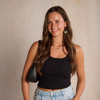 Purdue University Gem Delicate Saturn Chain Necklace