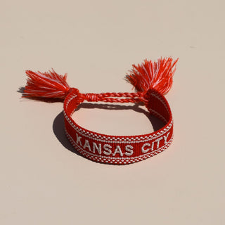 Red KC Woven Canvas Bracelet